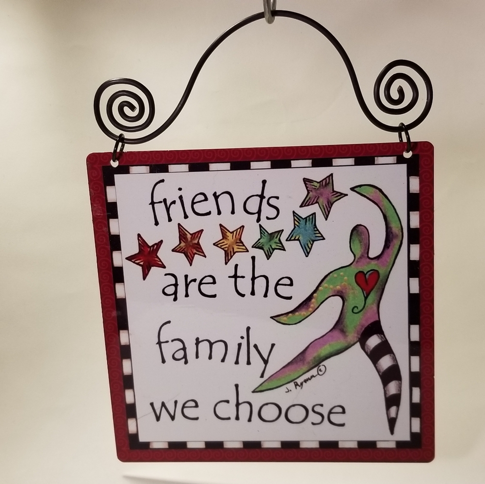 Hanging metal art sign